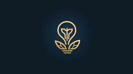 A simple, modern logo featuring a light bulb and a plant, designed with clean lines.