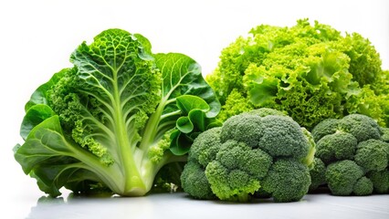 Fresh green vegetables featuring vibrant broccoli and lettuce for healthy cooking