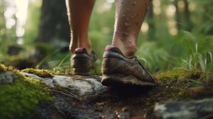 Close Up Of Foot In Forest