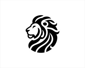 Lion head logo icon vector. Silhouette simple. Flat style lion. Lion face logo design template. Vector illustration Animal Logotype concept. 