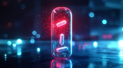 Futuristic Smart Pill Bottle with Holographic Medication Reminders