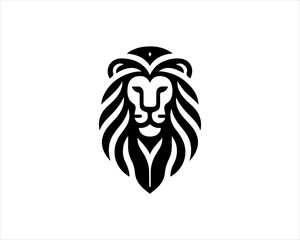 Lion head logo icon vector. Silhouette simple. Flat style lion. Lion face logo design template. Vector illustration Animal Logotype concept. 