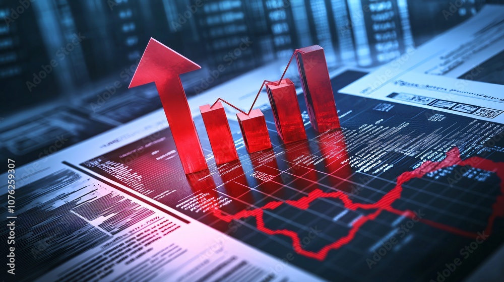 Leinwandbilder analyze profitable market trends with high-resolution data visualization of growth indicators
