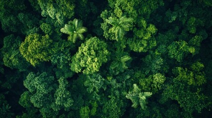 Fototapeta premium Aerial View of Lush Rainforest Canopy