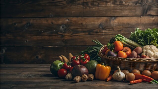 Veganuary challenge participation: fresh vegetables & healthy eating concept for lifestyle inspiration