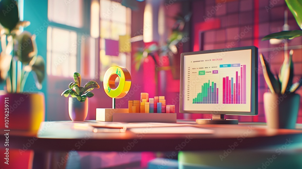 Aufkleber analyze financial performance with detailed reports and eye-catching visuals for enhanced business i