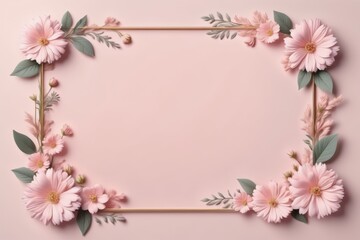 pastel color flower frame, floral design, flower border