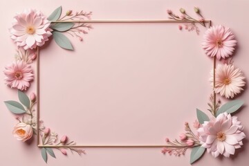 Fototapeta premium pastel color flower frame, floral design, flower border