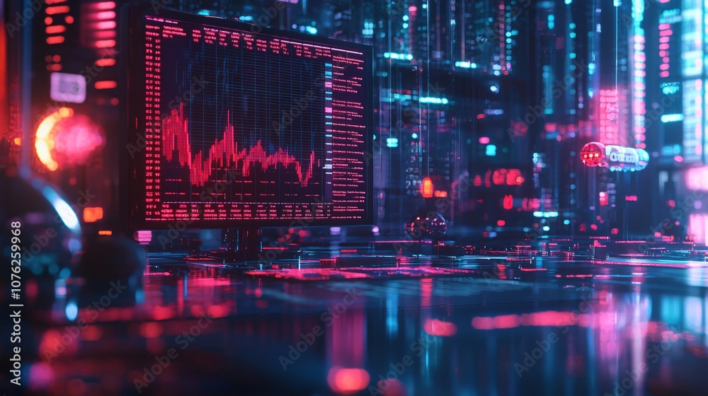 Leinwandbilder analyze your stock dividend statement with an ultrarealistic digital visualization of market trends 