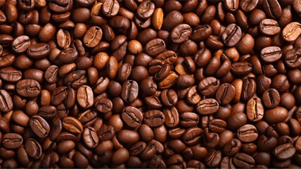 Obraz premium Brown coffee bean background. Coffee grains close-up.