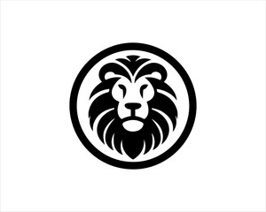 Lion head logo icon vector. Silhouette simple. Flat style lion. Lion face logo design template. Vector illustration Animal Logotype concept. 