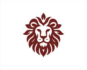 Obraz premium Lion head logo icon vector. Silhouette simple. Flat style lion. Lion face logo design template. Vector illustration Animal Logotype concept. 