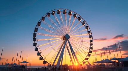 Ferris Wheel Silhouette at Sunset