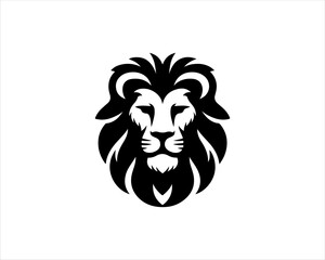 Lion head logo icon vector. Silhouette simple. Flat style lion. Lion face logo design template. Vector illustration Animal Logotype concept. 
