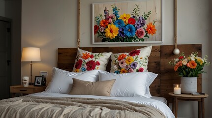 bedroom with flowers