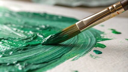 Obraz premium Green Watercolor Texture Paint Stain - Stunning Low Light Photography for Design Projects, Abstract Art, and Creative Backgrounds