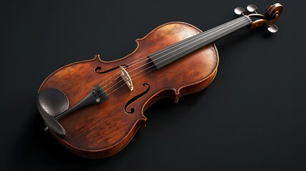 Violin on Black Background