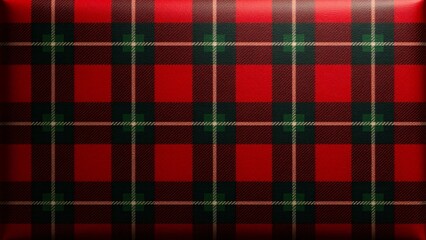 tartan pattern with realistic red, green, and black squares, with subtle woven textures that give a warm