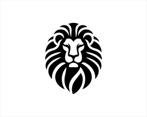 Lion head logo icon vector. Silhouette simple. Flat style lion. Lion face logo design template. Vector illustration Animal Logotype concept. 