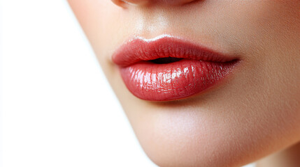Fototapeta premium Close-up of glossy red lips
