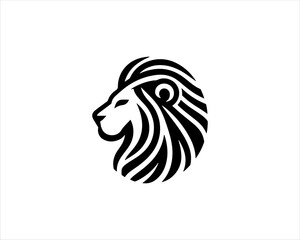 Lion head logo icon vector. Silhouette simple. Flat style lion. Lion face logo design template. Vector illustration Animal Logotype concept. 