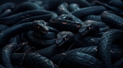 entangled black snakes background 8k photography, ultra HD,and showcasing the natural colors --chaos 1 --ar 16:9 --v 5.1 Job ID: 6f8797fc-d820-40cc-9039-0ed2b47f5aaa