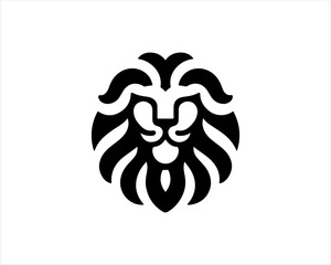 Lion head logo icon vector. Silhouette simple. Flat style lion. Lion face logo design template. Vector illustration Animal Logotype concept. 
