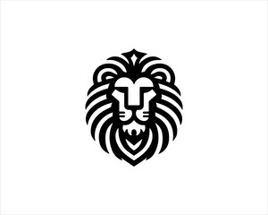 Lion head logo icon vector. Silhouette simple. Flat style lion. Lion face logo design template. Vector illustration Animal Logotype concept. 