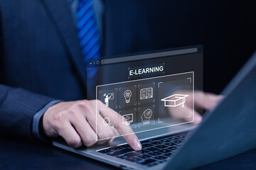 Online Education Concept Choose the correct answer. Online Digital Technology Concept Internet Education Learning Training Course Digital