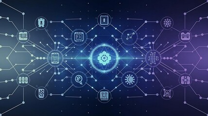 Digital background for tech, AI, data, audio, graphics, etc.