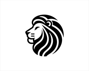 Lion head logo design icon vector illustration. 

