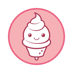 Stylish Ice Cream, Cake, and Cupcake Bakery Logo Template - Minimalist Vector Design for Gourmet Desserts and Sweet Shop Branding