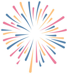 color explosion of fireworks without background