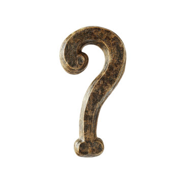 recommend clip art: Wooden Question Mark Symbol on White Background