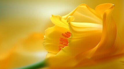 Obraz premium A Close-Up View of the Inner Petals of a Yellow Flower