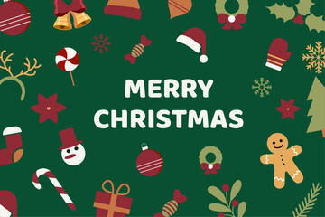 Merry Christmas and Happy New Year design for banner, card, cover, poster, advertising, wallpaper.