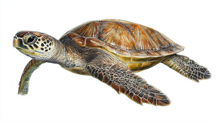 Obraz premium Transparent Elegance: Sea Turtle Gliding in Clear Water