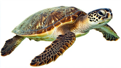 Obraz premium Transparent Elegance: Sea Turtle Gliding in Clear Water