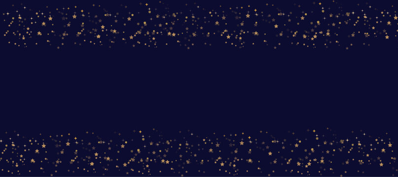 Dark blue background with golden big and little border stars and  dots,starry night design,can be used for New year banner
