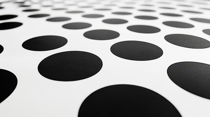 A minimalist polka dot pattern in black and white.