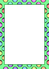 border frame with green and red circle