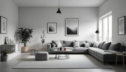 Obraz premium Photo interior modern design room 3d illustration 