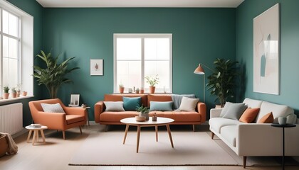 Photo interior modern design room 3d illustration
