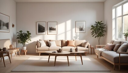 Fototapeta premium Photo interior modern design room 3d illustration 