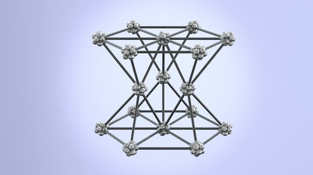 Crystal Lattice Zinc 3D Animation.