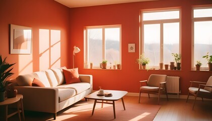 Photo interior modern design room 3d illustration
