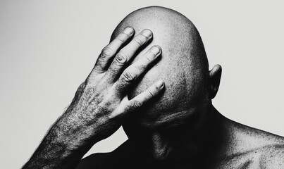 Emotional Depth: A Black and White Portrait of Introspection