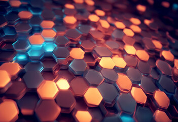 Obraz premium abstract background glowing lights illustration xagons 3d xagon pattern