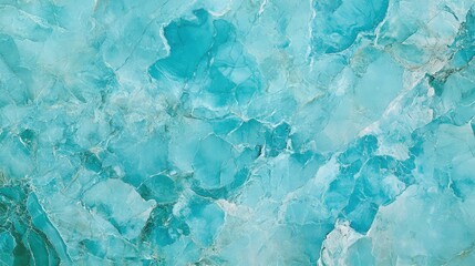 Obraz premium Rich turquoise marble panoramic background with aqua, blue, and subtle white veins, bringing a tropical, vibrant feel. The dynamic color combination and texture are ideal for bold 