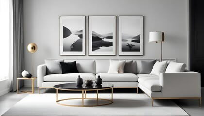 Photo interior modern design room 3d illustration
